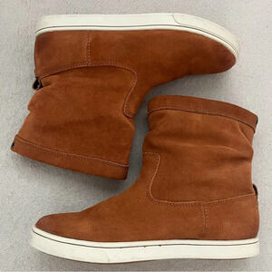 OluKai Kapa Moe Suede Boots-Women’s 6-Brown/Tan Leather-Boho-Bohemian-Festival